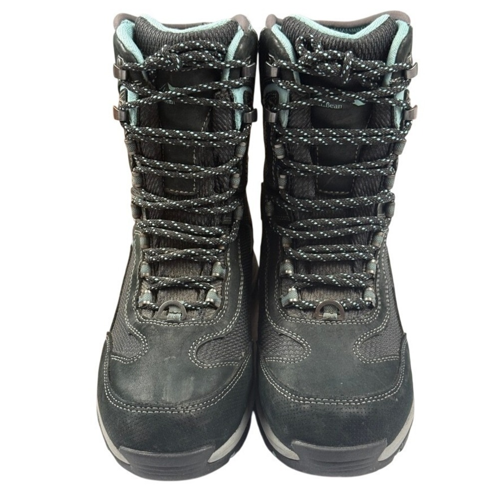 LL Bean Wildcat Boots Womens 7 Black Blue PrimaLoft Winter Snow 290514